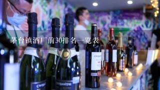 茅台镇酒厂前30排名一览表