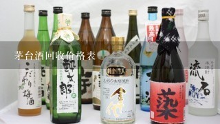 茅台酒回收价格表