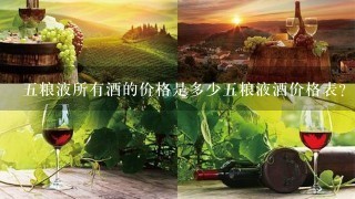 五粮液所有酒的价格是多少五粮液酒价格表？