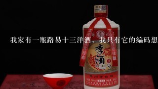 我家有一瓶路易十三洋酒，我只有它的编码想知道它的年份可以么？