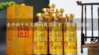 求中国十大名酒的英语名字（给拼音莪滚！）谢谢~~~~~